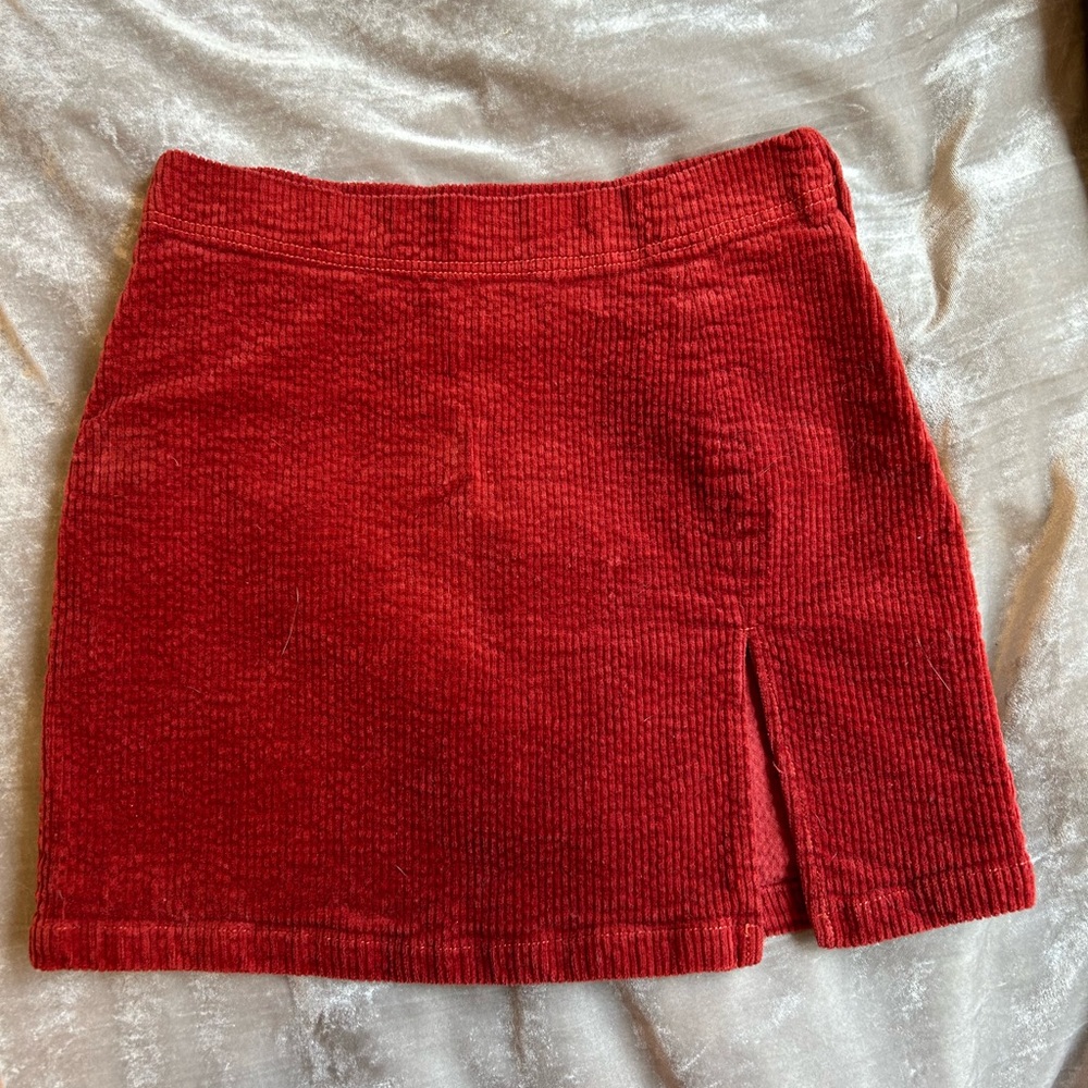 Red corduroy Cotton Candy LA skirt, size small